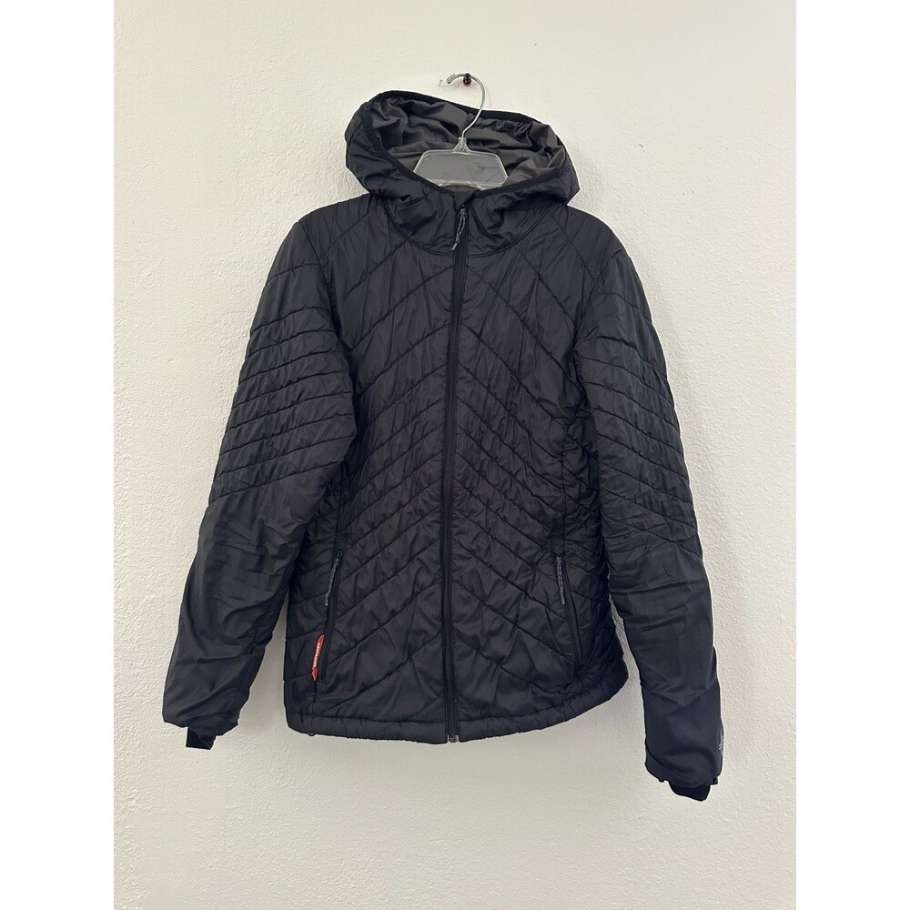 Icebreaker MerinoLOFT Wool Quilted Puffer Hooded Jacket Black Women's Sz Medium